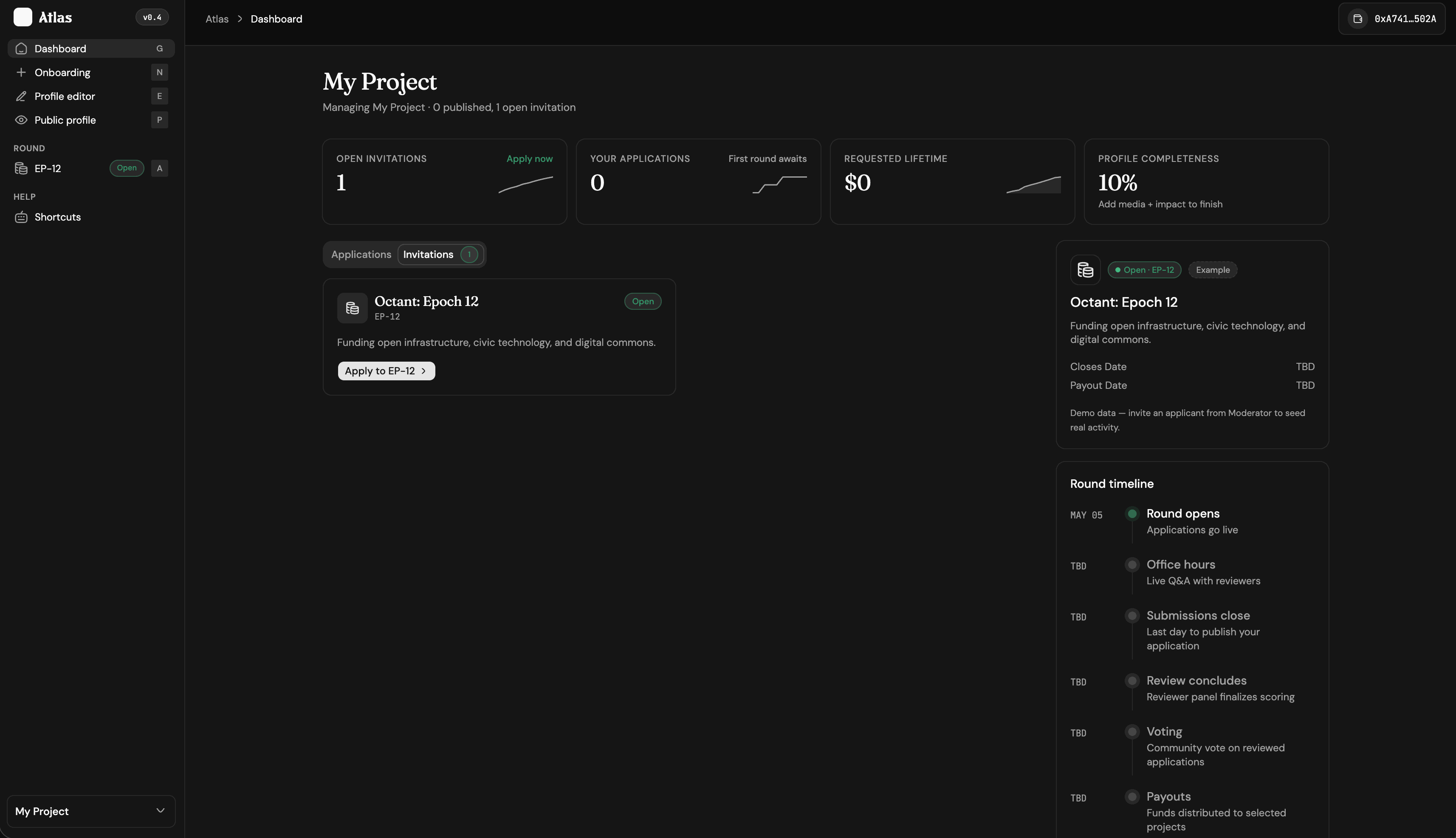Octant Atlas - round application