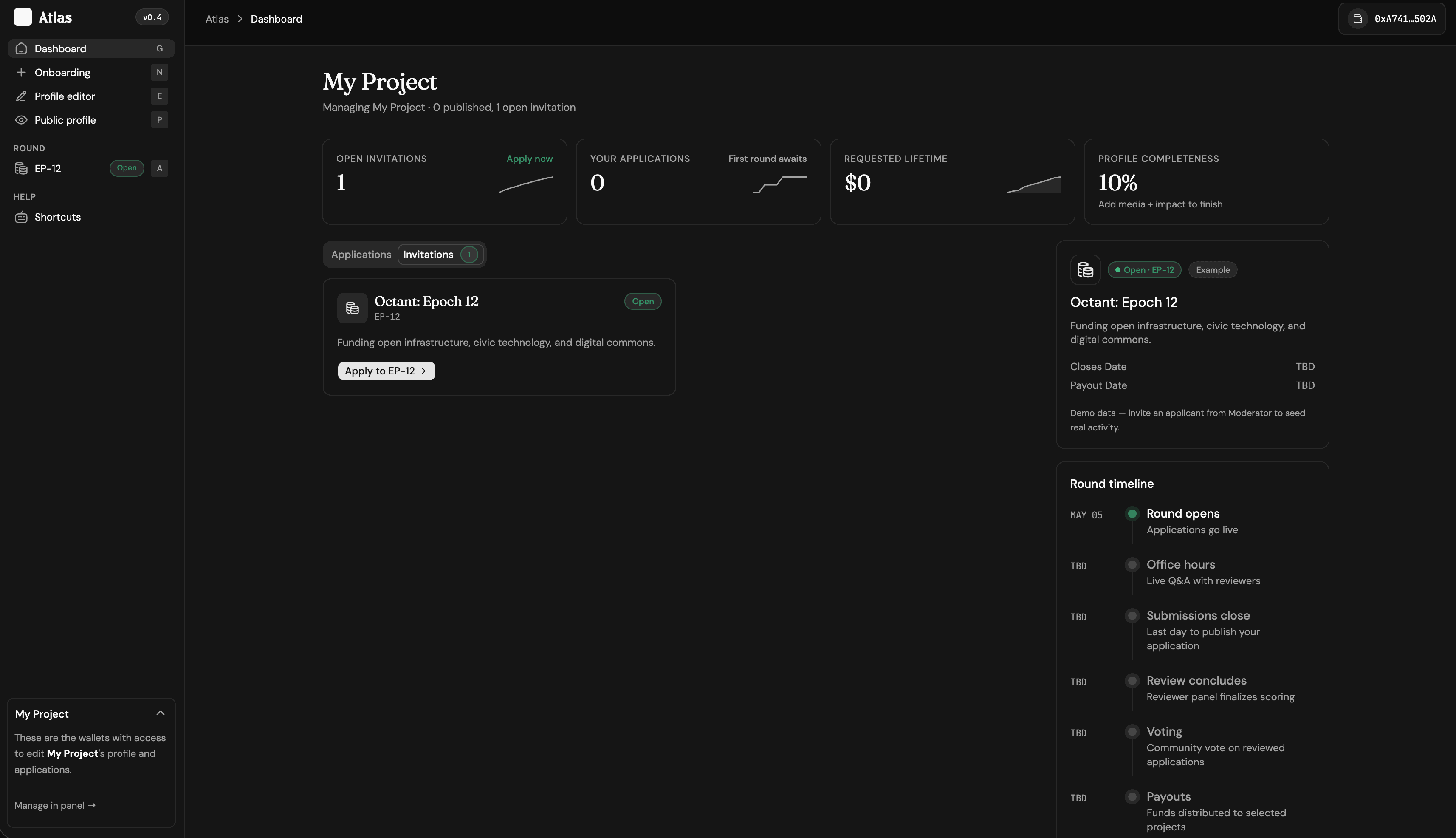 Octant Atlas - project management
